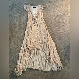flora print high low dress